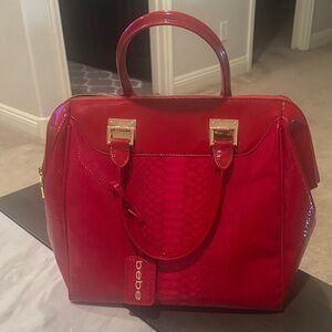 Bebe Patent Red Satchel briefcase Bag